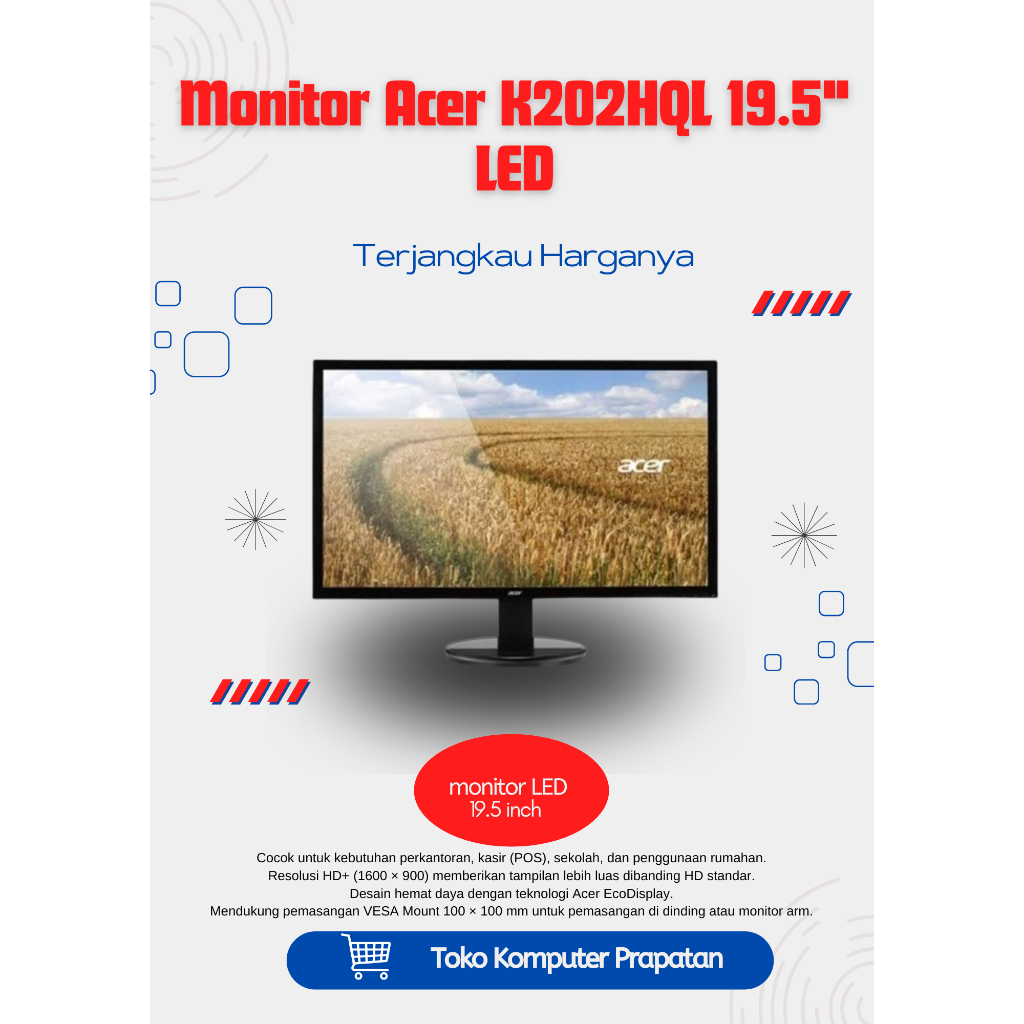 Monitor Acer K202HQL 19.5" LED