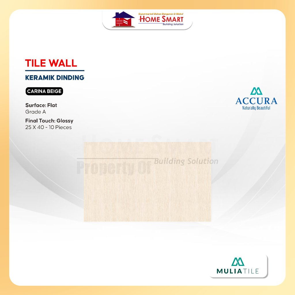 Keramik Dinding Mulia Accura Carina Beige 25x40 Glossy Kw1
