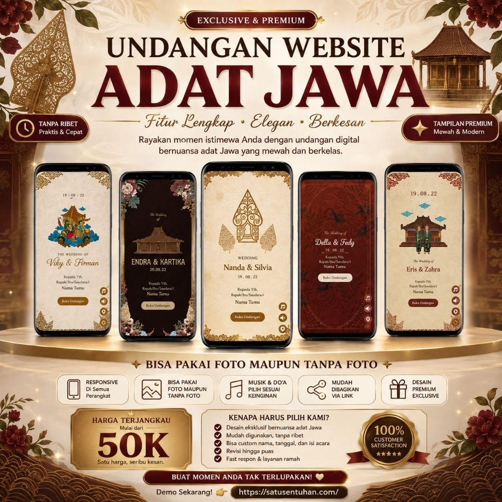 UNDANGAN WEBSITE ADAT JAWA | UNDANGAN WEBSITE PERNIKAHAN ADAT JAWA | UNDANGAN ONLINE ADAT JAWA | UND