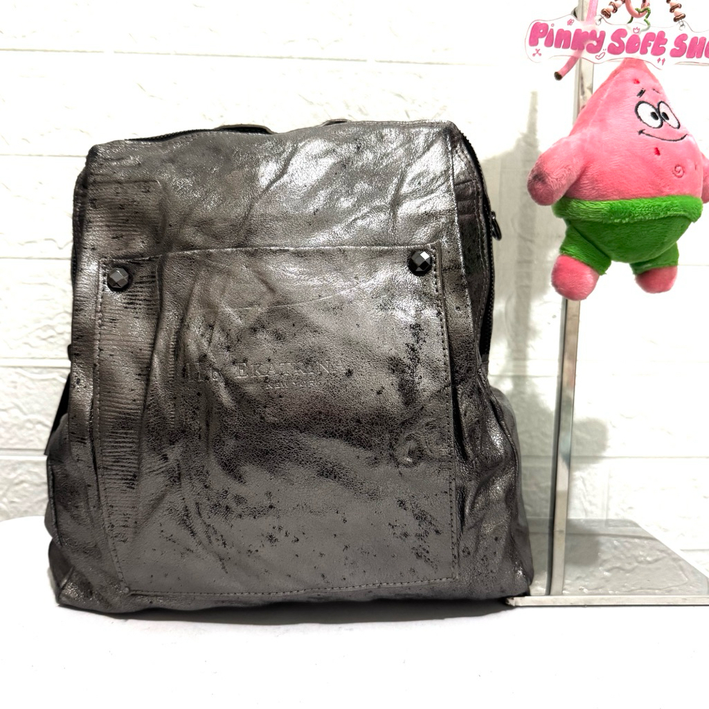 tas ransel kulit asli. tas ransel h by ekatrina. tas ransel prelop. silver