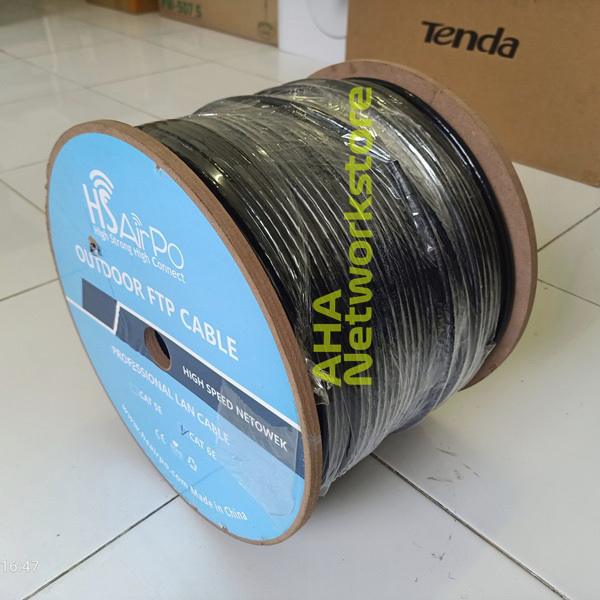 FTP6EOD HSairPo Kabel FTP Cat6e Outdoor FTP6EOD Double Jacket 305meter Cable FTP Cat6 HSairPo FTP6EO