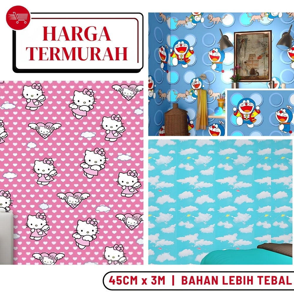 Walpaper Dinding Doraemon Wallpaper Dinding Doraemon Stiker Doraemon Sticker Dinding karakter