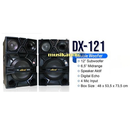 DAT DX-121 Speaker Aktif 12" Double Woofer Digital Echo Desain Kokoh & Kontrol Praktis Garansi Resmi
