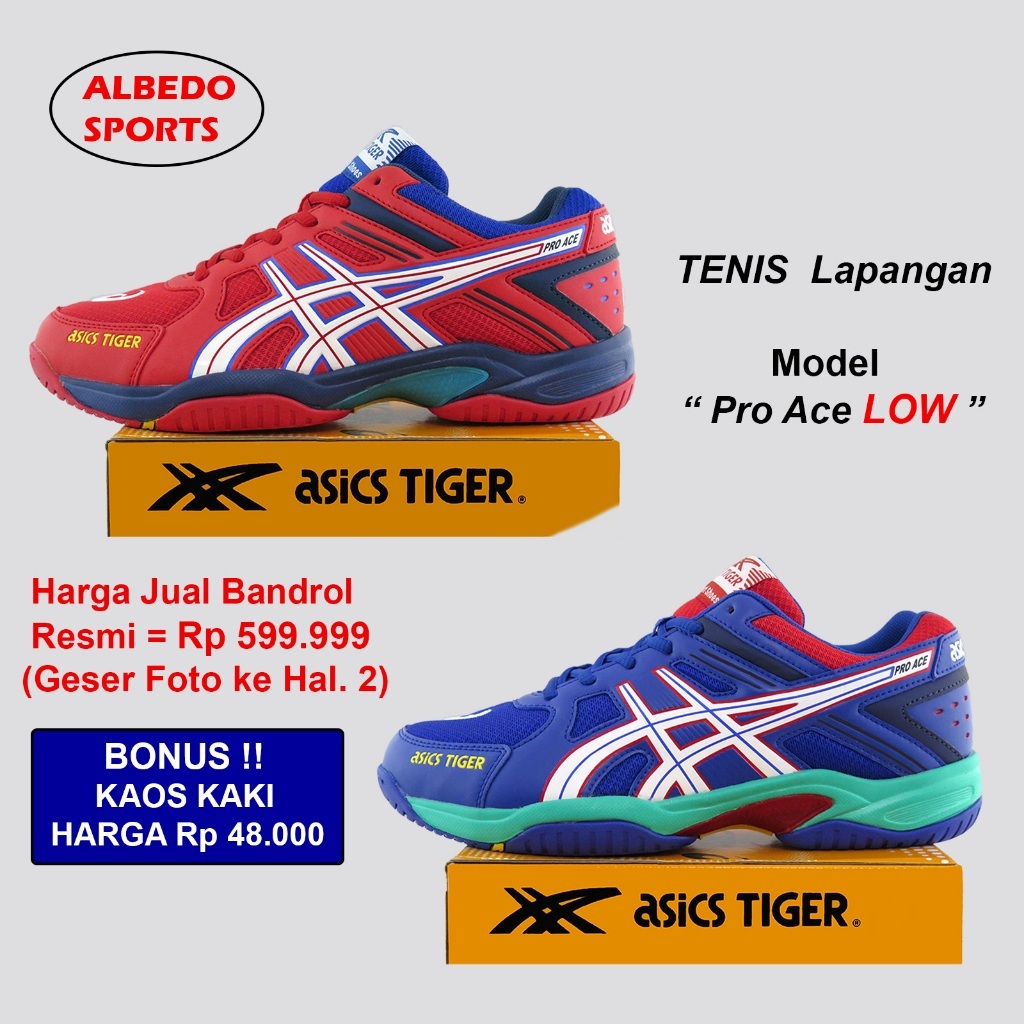 [DISKON OBRAL] Sepatu Tennis Tenis Asics Tiger Model Pr.Ace LOW Original Padel LO