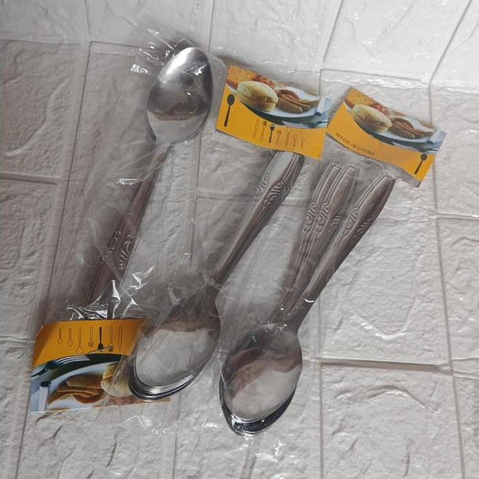 SENDOK STAINLES ISI 1 LUSIN/SENDOK MAKAN STAINLES/SENDOK GARPU - Sendok Makan 1Lusin