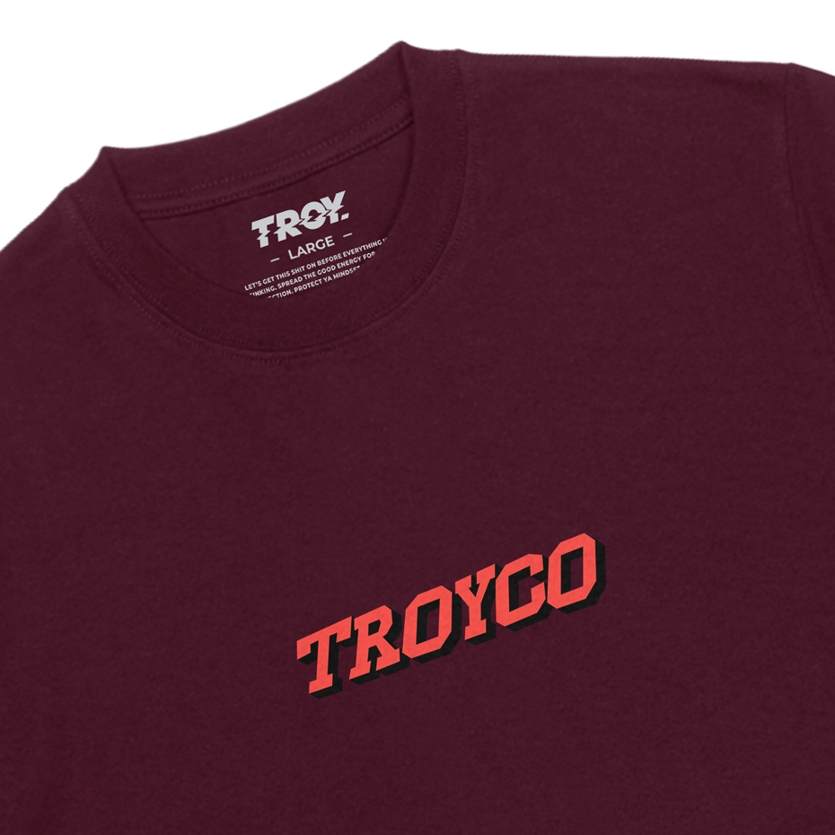 Troy Company T-Shirt Maroon Fastline - Kaos Pria Lengan Pendek Merah Maroon MTD 3669