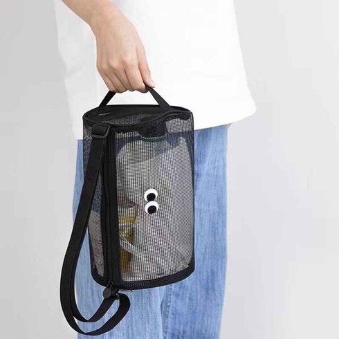 Tas Jaring Lipat Nilon Multifungsi Tas Pantai Scuba Diving Mesh Bag Selempang Travel Organizer