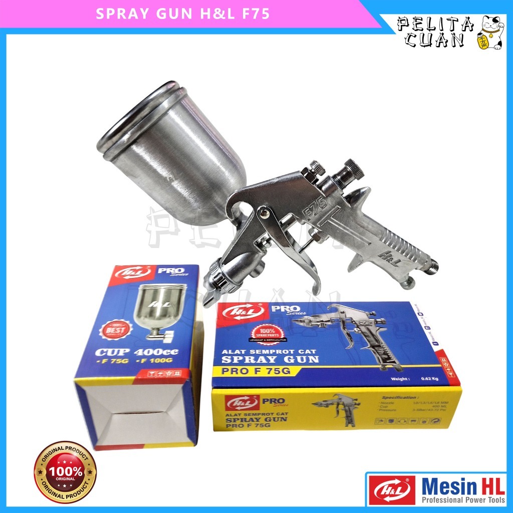 Spray Gun F75 HL Spraygun F 75 400cc Tabung Atas