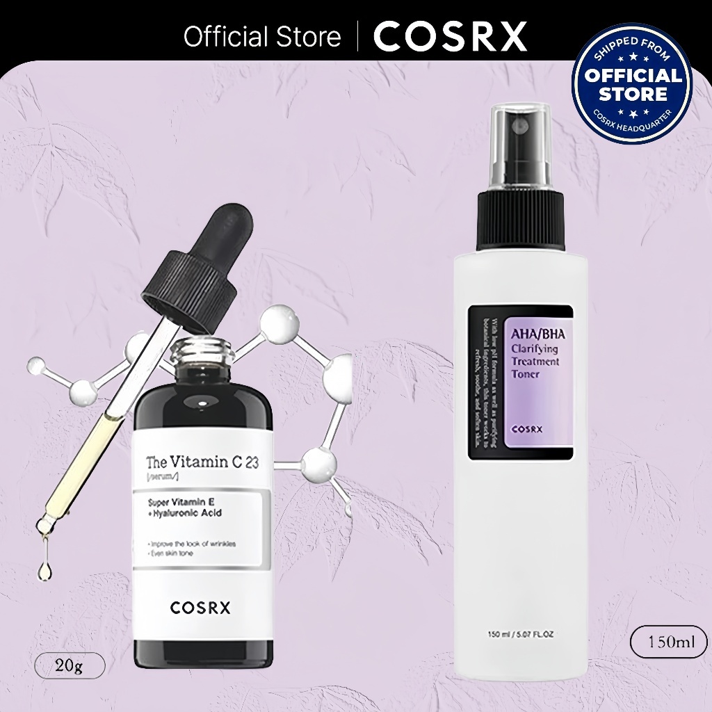 COSRX AHA/BHA Clarifying Treatment Toner+COSRX The Vitamin C 23 Serum Size