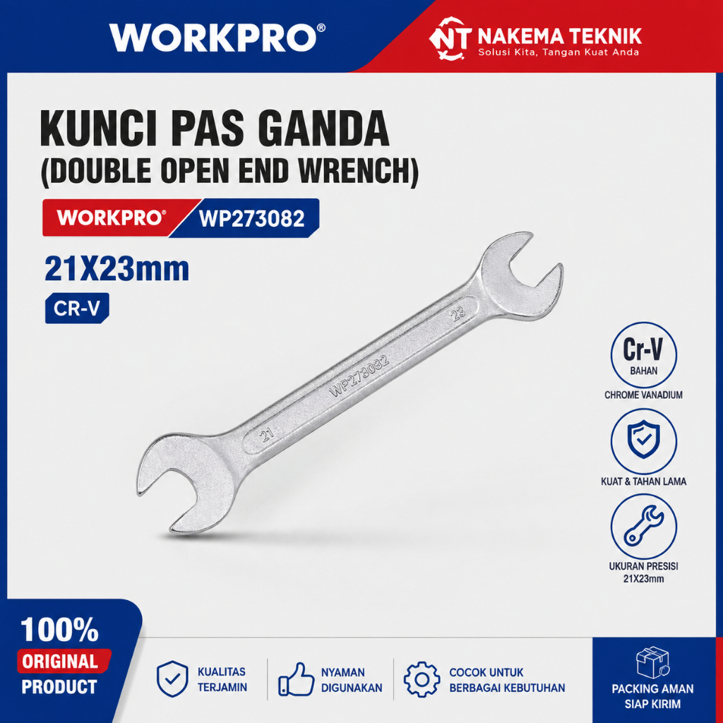 Kunci Pas Ganda 21x23mm Workpro WP273082 Original