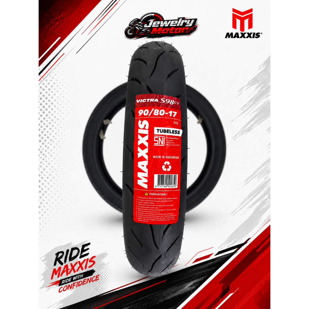 BAN LUAR TUBELESS MAXXIS 90/80-17 VICTRA CT