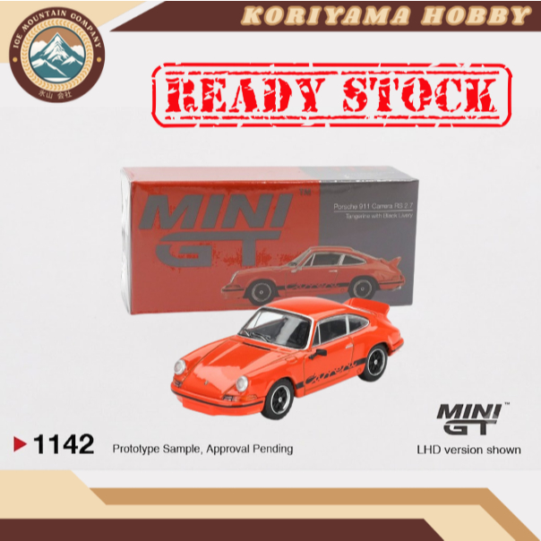 Mini GT 1142 Porsche 911 Carrera RS 2.7 Tangerine with Black Livery MiniGT