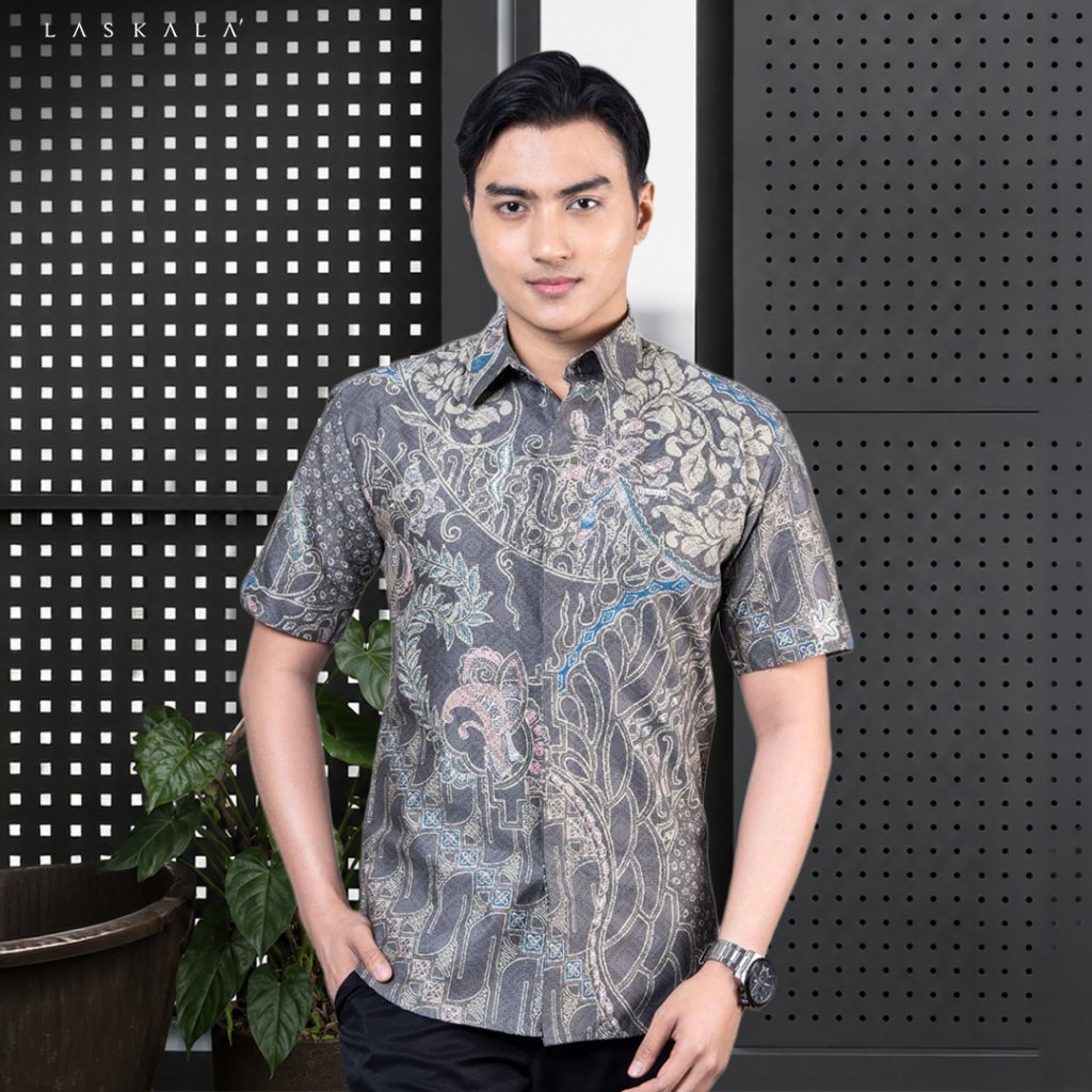 Laskala Batik Premium Tana Kemeja Batik Pria Slimfit Lengan Pendek