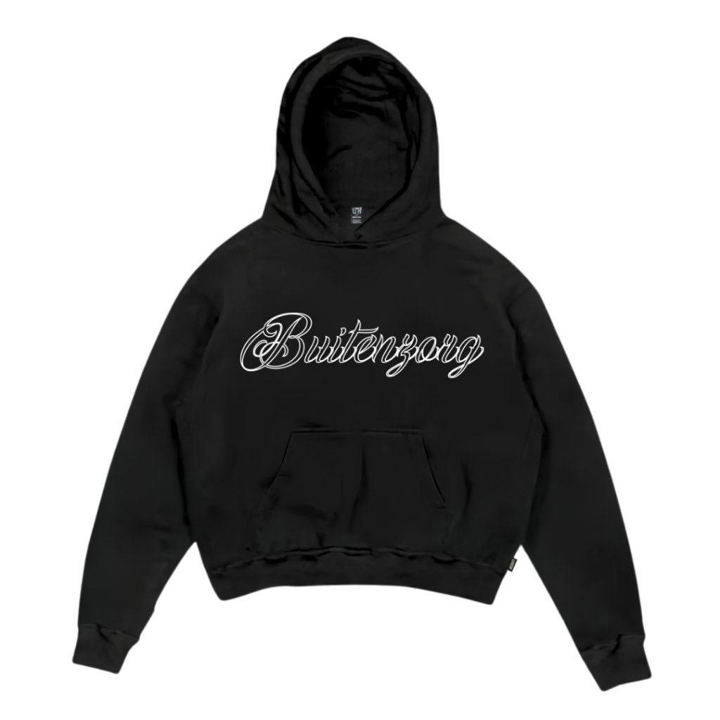 Leech.co Hoodie Boxy Buitenzorg Her Black Unisex - Flecee 300GSM