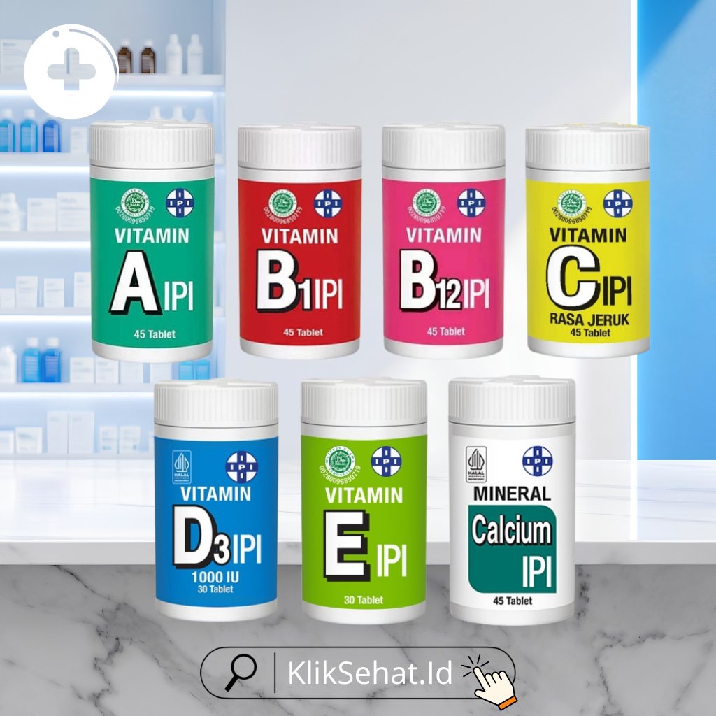 VITAMIN IPI ALL VARIANT 1 BOTOL - VIT 1/ B1 /B 12/ B COMPLX/ VIT C / VIT D/ VIT E