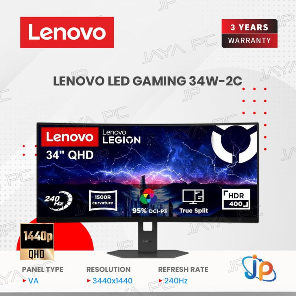 Monitor Lenovo Legion LED 34W-2C - Curved 2K WQHD 34" Inch