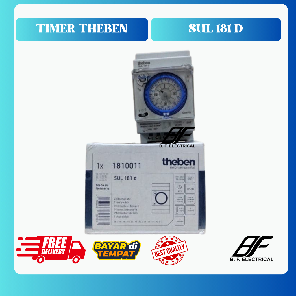 Timer Analog Switch Panel Penghemat Listrik Theben SUL 181 D Timer Theben -BF Electrical