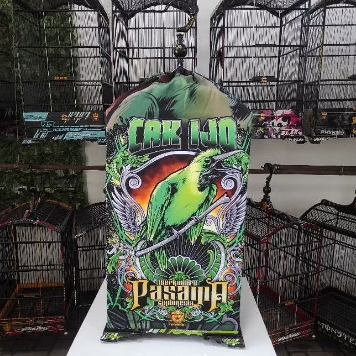 Krodong PASAMA Original sangkar Kosan 40*40 Bahan Scuba Full Print C Ijo | Premium Quality