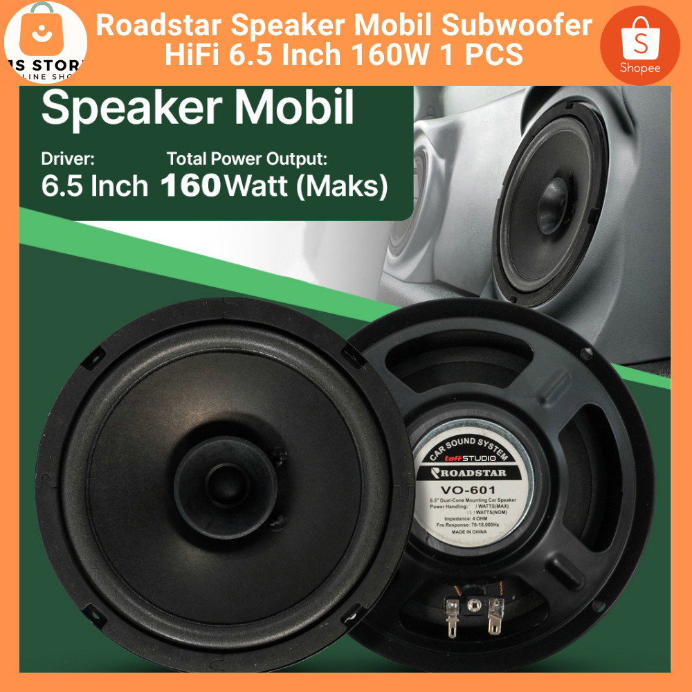 Speaker 6.5 inch Subwoofer / Roadstar Speaker Mobil Subwoofer HiFi 6.5 Inch 160W 1 PCS - VO-601