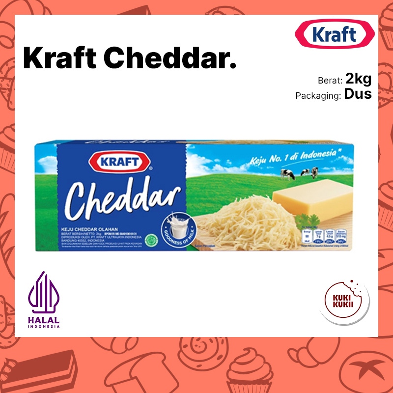 Keju KRAFT Cheddar 2kg | KRAFT Cheddar cheese 2 kg