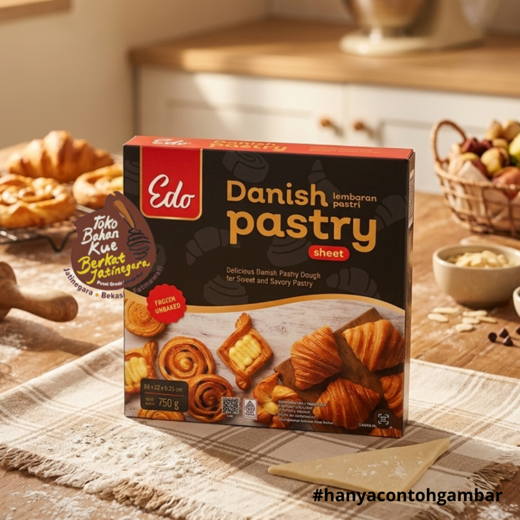 EDO DANISH PASTRY SHEET / DANISH PASTRY 750GR / LEMBARAN PASTRY
