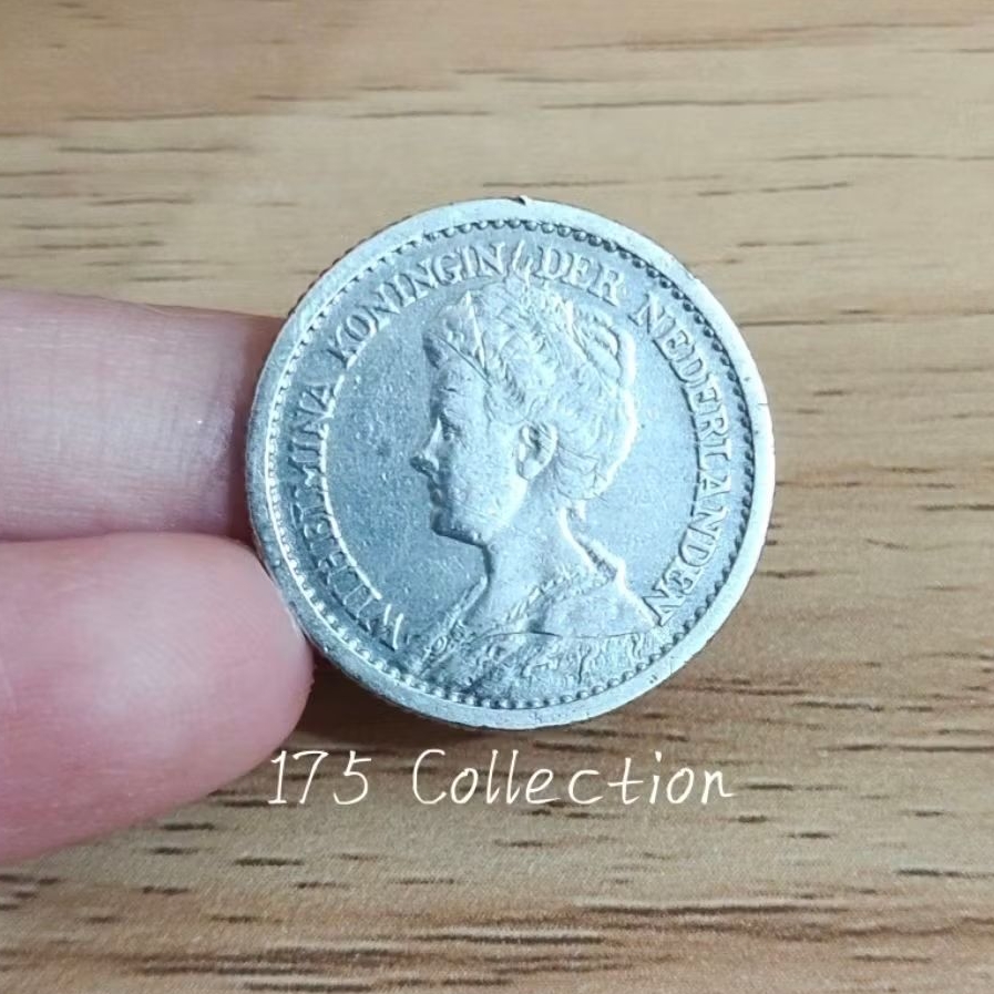 Koin Perak Belanda 1/2 Gulden Tahun 1912 Ratu Wilhelmina Asli