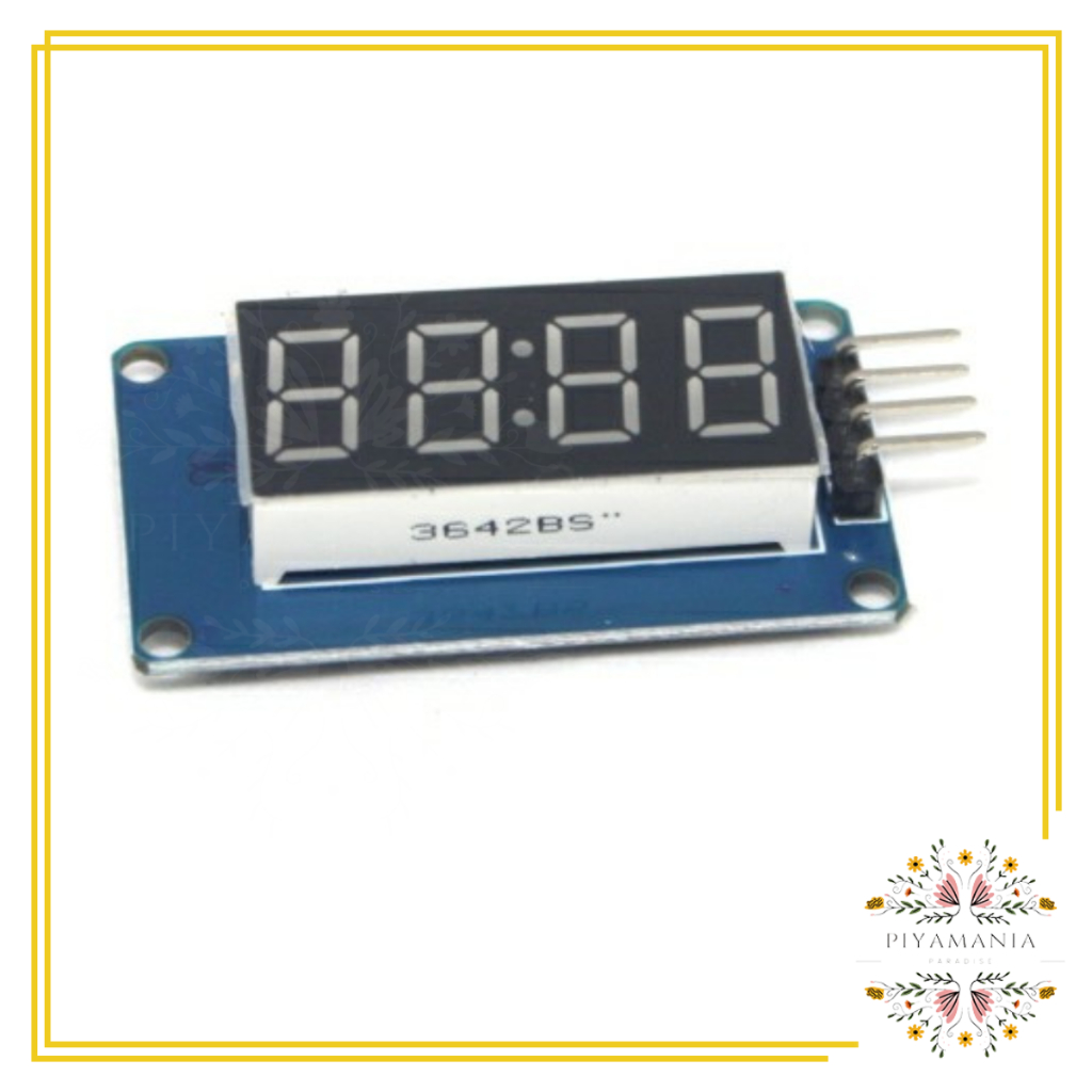 PIYAMANIA Seven Segment Display TM1637 Module Clock 7 Segmen Modul TM-1637 Jam Timer