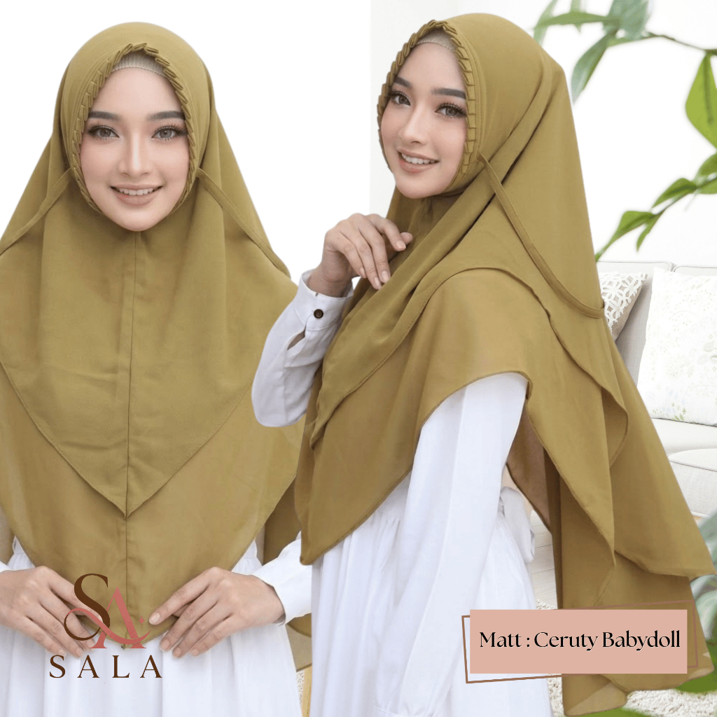 Hijab Khimar KCB 2 Layer Ceruty BabyDoll Premium Bergo Khimar