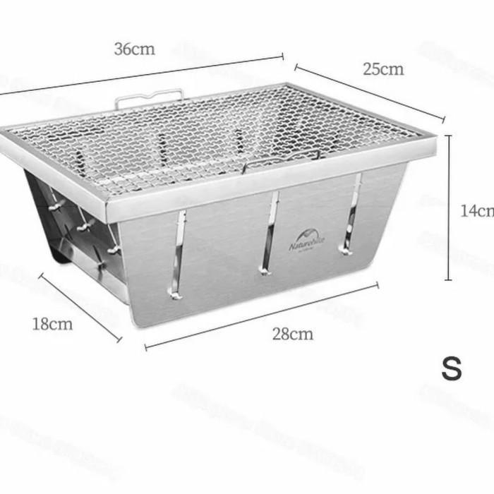 Alat panggang naturehike NH20CJ006 barbeque stainless folding grill