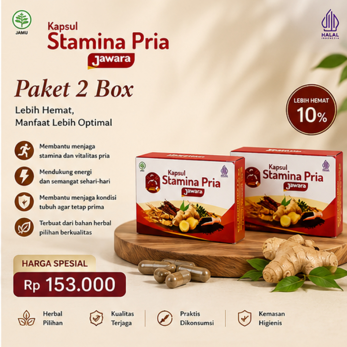 Paket 2 Box JAWARA kapsul herbal temani aktivitas hari hari bersama keluarga