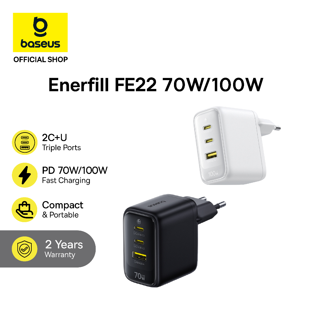 Baseus Enerfill FE22 2C+U PD 70W/100W Fast Charger 2C 45W Charger Support Quick Charge For iPhone 18