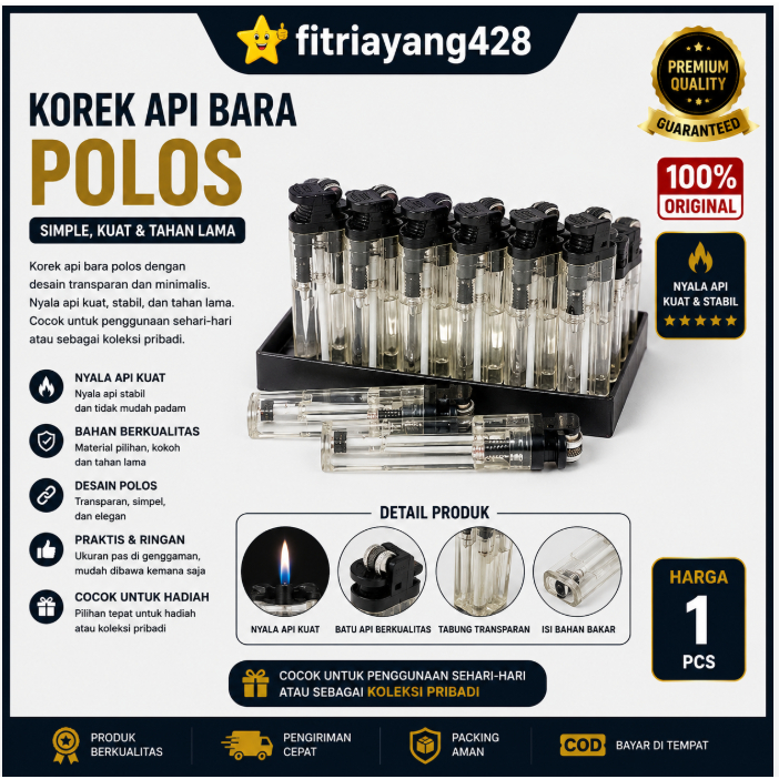 Bisa COD Korek Api Bara Polos