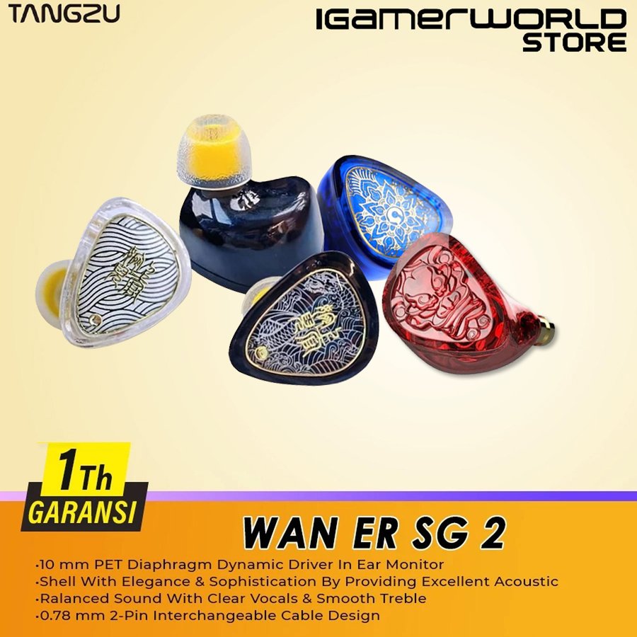 Tangzu Waner 2 Waner SG2 IEM Dynamic Driver In Ear Monitor Earphone