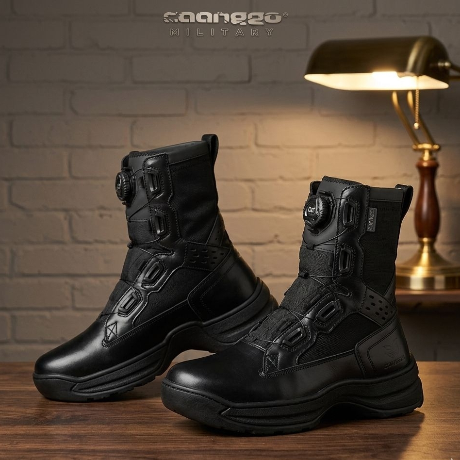 Caanggo - Sepatu PDL Tali Putar PDL TNI POLRI SECURITY BIRMOB Bahan Kulit Asli Model Terbaru