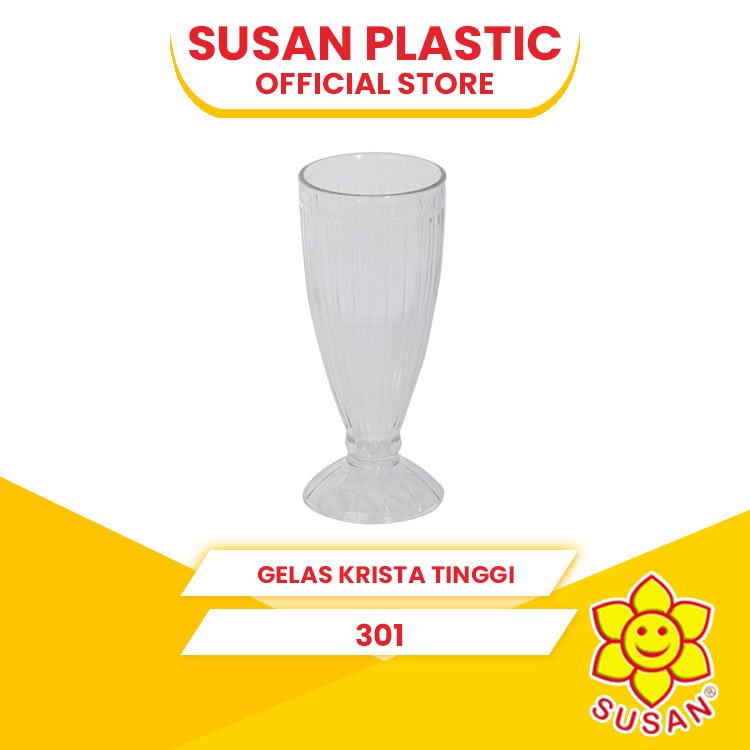Gelas Krista Tinggi 301 - Gelas Jus - Gelas Plastik Tinggi - Gelas Minum Tinggi
