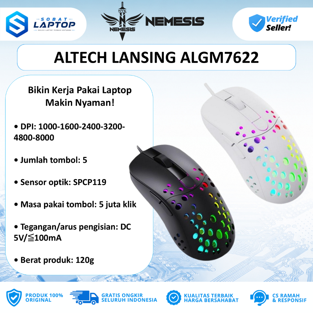 Mouse Gaming Altec Lansing ALGM-7622 Honeycomb Gaming Mouse