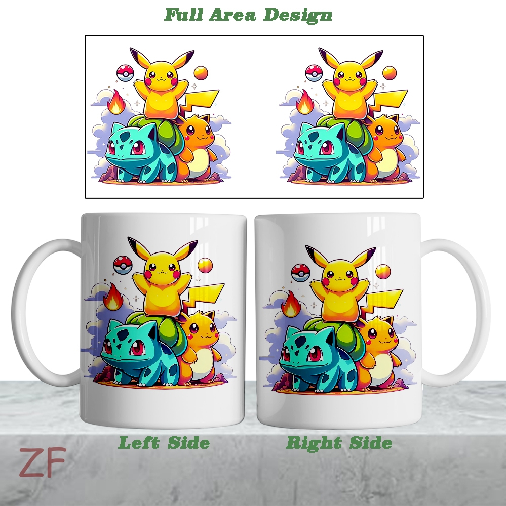 Pikacu Mug Pokemon Pikachu Bulbasaur Gelas Keramik Karakter Lucu
