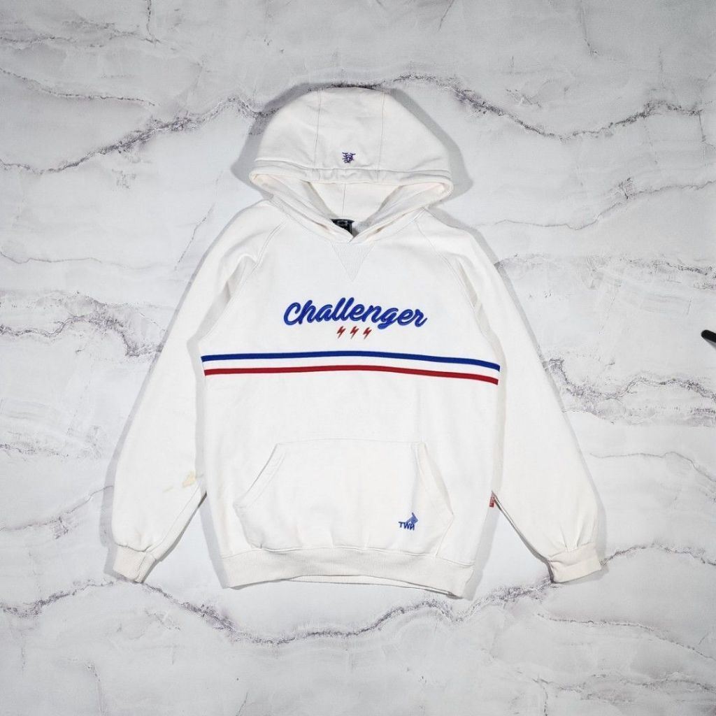 SWEATER HOODIE TWN THE WORTH NOW, (L-XL MASUK) PUTIH SECOND ORIGINAL