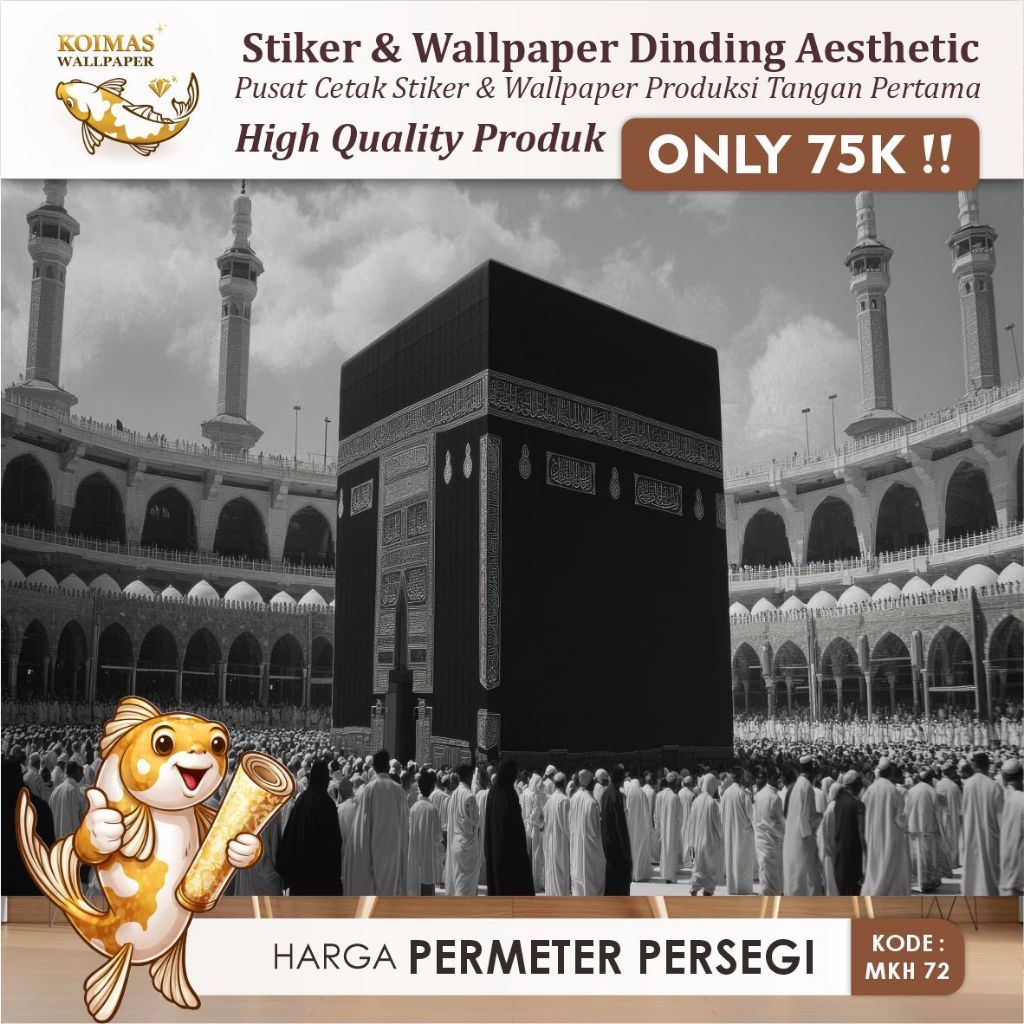 Promo Wallpaper Ka'bah Stiker Dekorasi Dinding Islami Motif Ka'bah Mekkah Untuk Hiasan Dinding Ruang