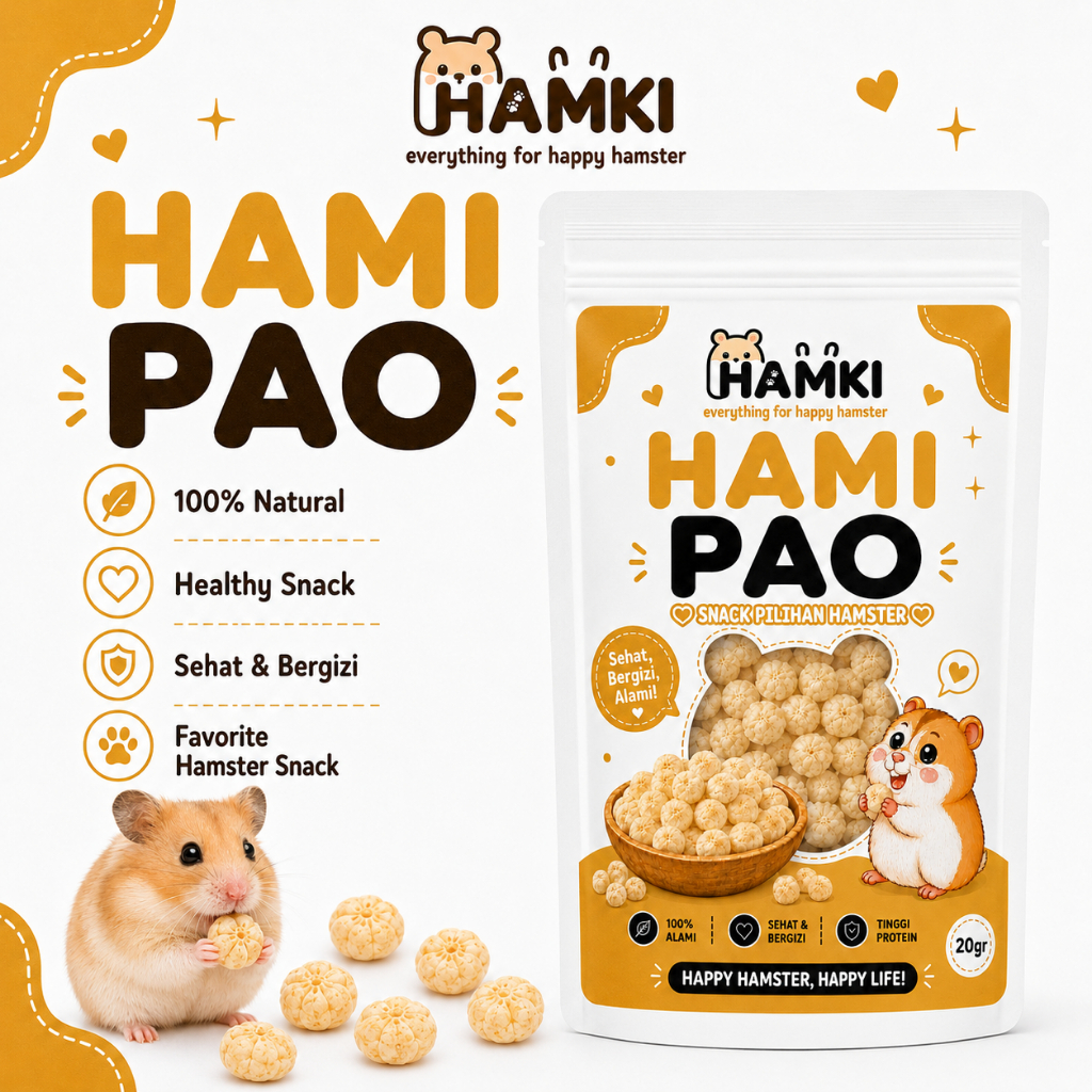 HAMKI Hamipao Snack Hamster Mini Easy Bite Bakpao Mini Cemilan Treat Syrian Dwarf Empuk Ringan