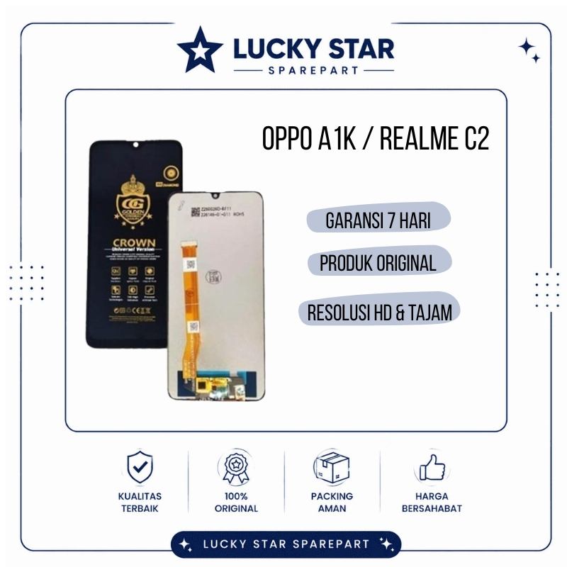 LCD TOUCHSCREEN REALME C2 COMPLETE / OPPO A1K ORIGINAL FULLSET