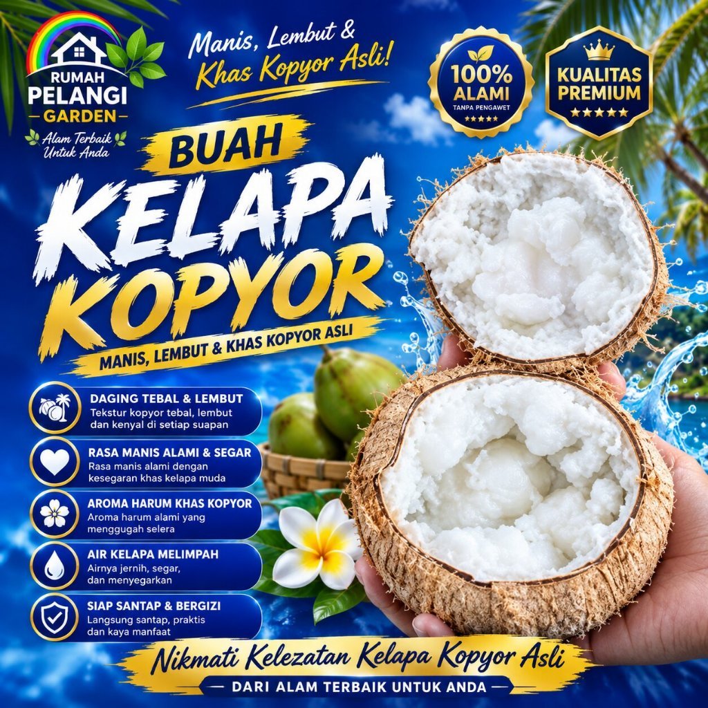 ASLI 100%  Kelapa Kopyor Asli 100% - Kelapa Kopyor Asli 100% Buah - Kelapa Kopyor Besar