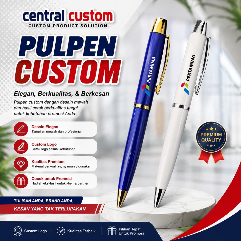Pulpen Custom | Pulpen Metal Custom Logo | Souvenir | Promosi Event