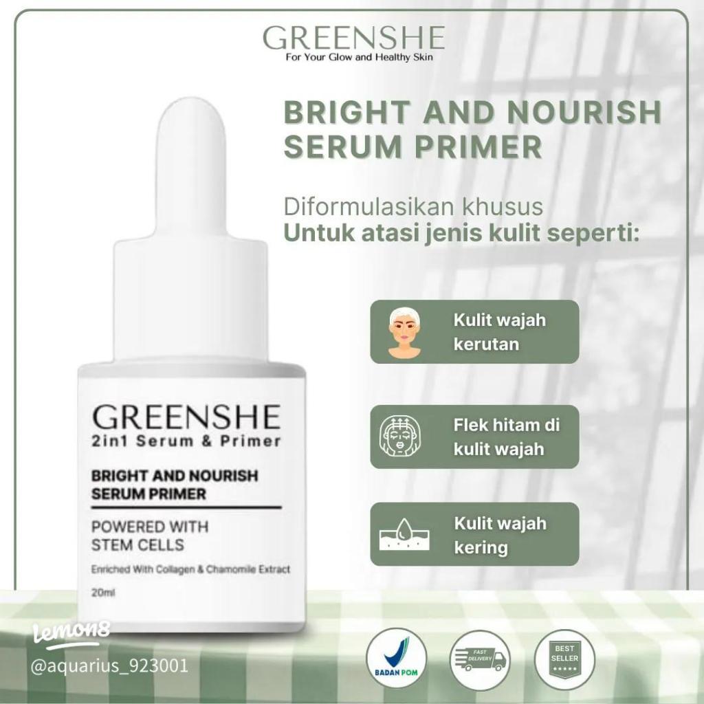 Greenshe Toner Cuka Apel Serum Primer Bedak Basah SHC Perfect Match Powdery Foundation 2in1 Remover 