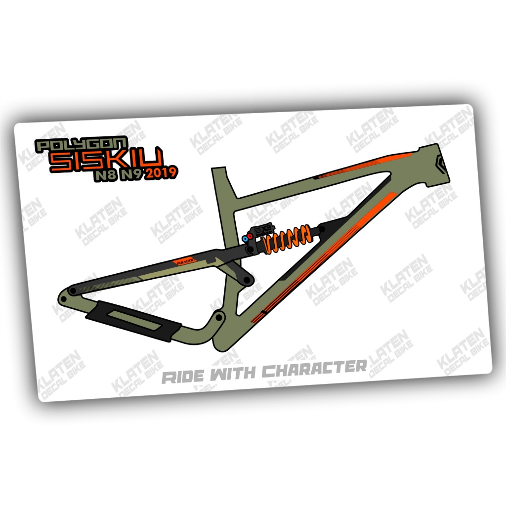 Decal Frame polygon SISKIU N8 N9 2019 KLAX INDUSTRIES Stiker Sepeda