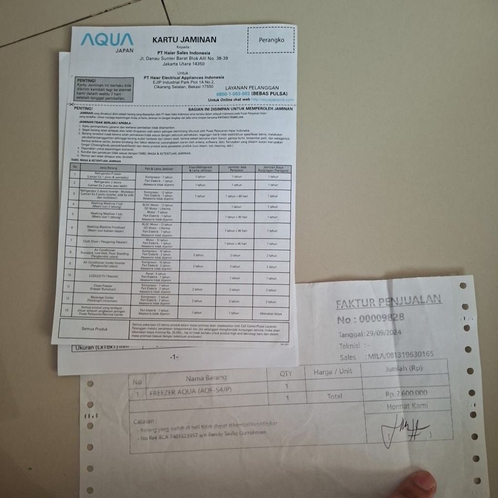 freezer aqua aqf s4