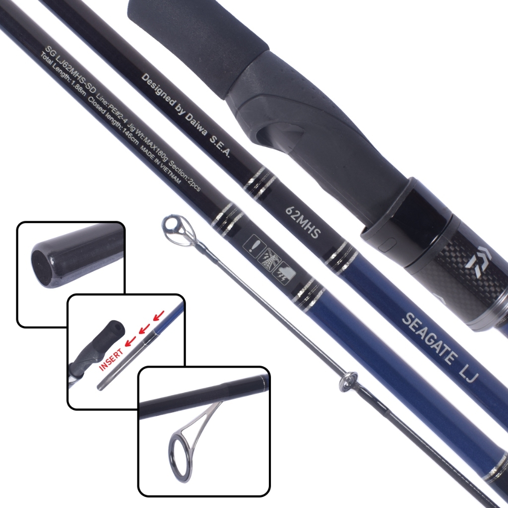 Joran DAIWA SEAGATE LJ 62MS 62MHS | Light Jigging PE 1-3 PE 2-4 | Original