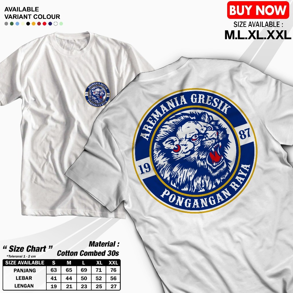 Tshirt AREMANIA GRESIK Kaos Aremania Pria Wanita Lengan Pendek
