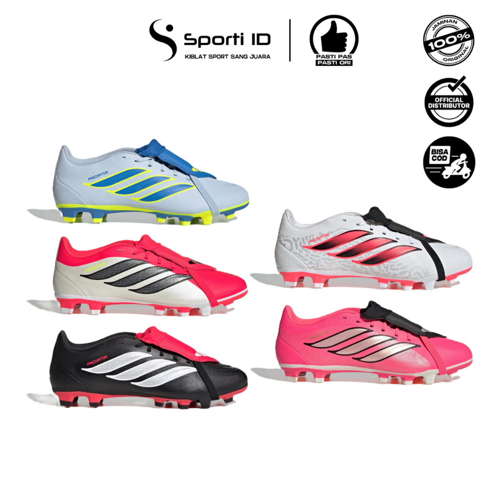 Sepatu Bola Adidas Predator Club Fold-Over Tongue FxG - 5 Pilihan Warna Original