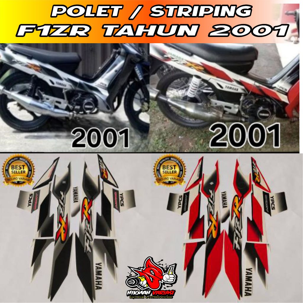 striping yamaha fizr fiz r f1 zr 2001 hitam biru merah list body standar